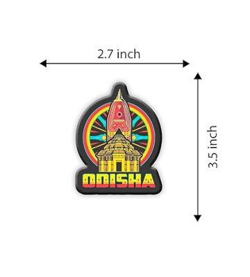 Indian State Theme Wooden Fridge Magnet  Magnet for Home Office Kitchen Refrigerator Door Stylish Decor Souvenir Gift  Indoor Decorative Gift Item (Odisha Fridge Magnet)